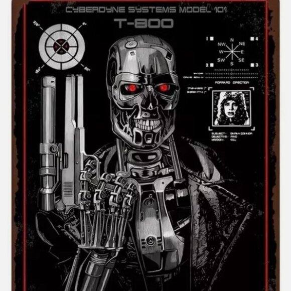 The Terminator T-800 Metal Tin Sign 8"x12" Perfect For Home Den Bar Garage .... - Picture 1 of 3